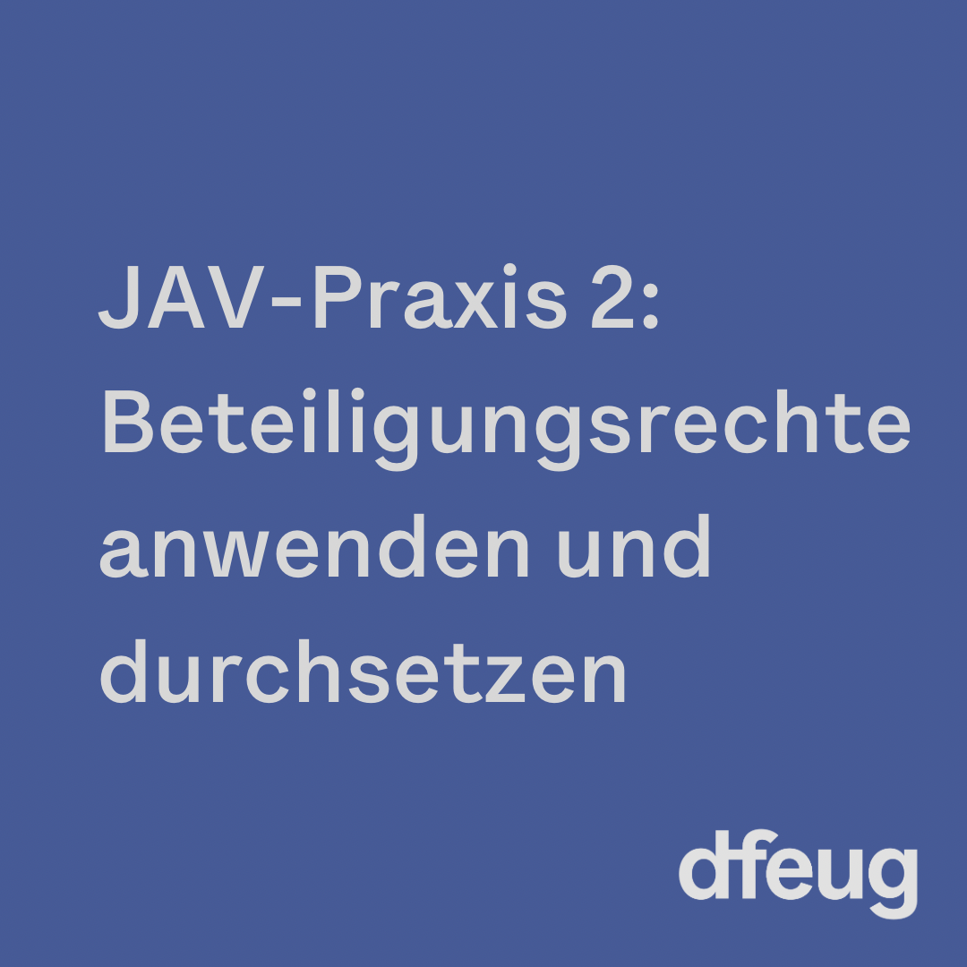 dfeug Seminar JAV-Praxis 2 – Beteiligungsrechte anwenden und durchsetzen