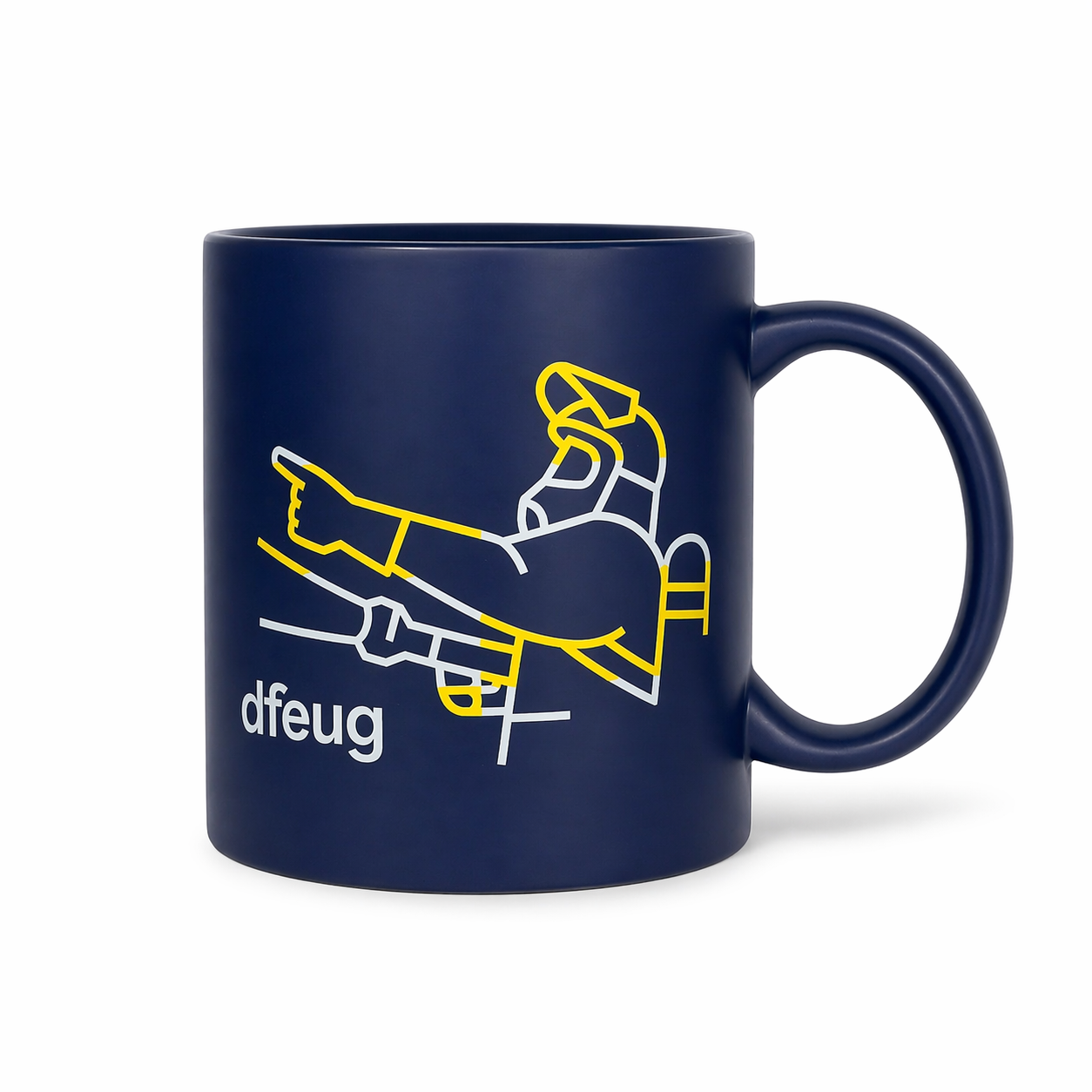 dfeug NextGen Kaffeetasse in Navy mit Line-Art Logo
