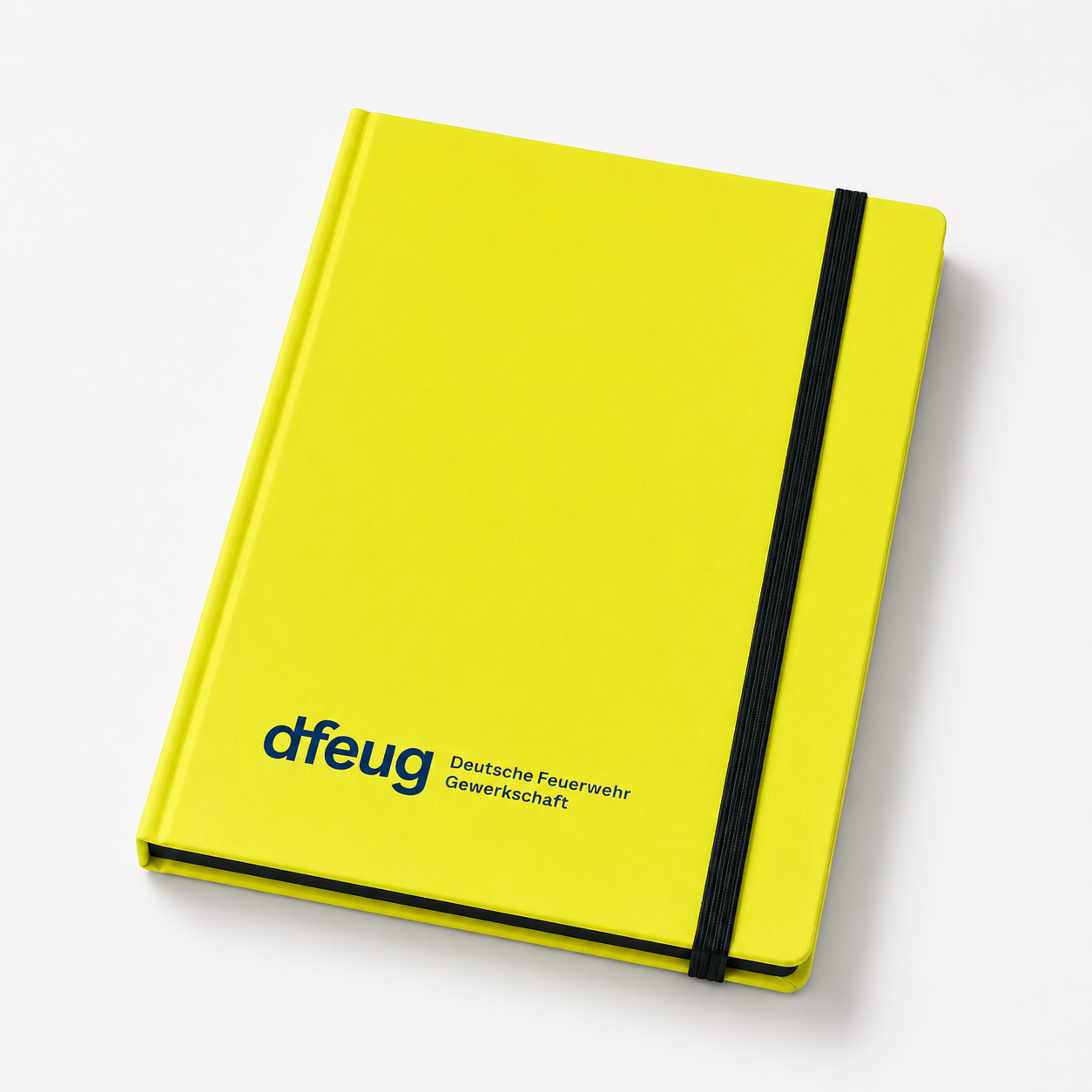 dfeug Notizbuch A5-Format mit Hardcover und Neon-Akzent