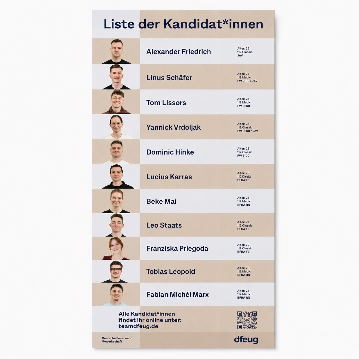 dfeug Wahl-Flyer Rückseite mit individualisierbarem Bereich für Kandidaten