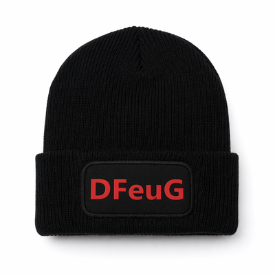 DFeuG Heritage Beanie in Schwarz mit rotem Logo-Schriftzug