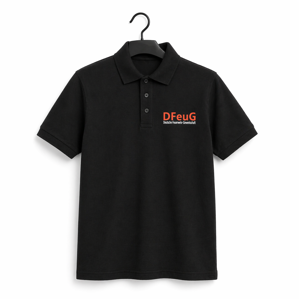 DFeuG Heritage Poloshirt in Schwarz mit Brustlogo