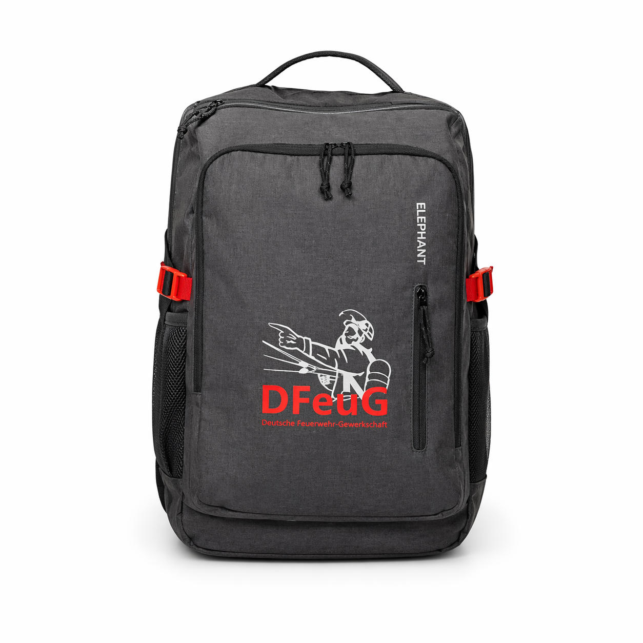 DFeuG Heritage Rucksack 40L in Schwarz mit reflektierendem Logo