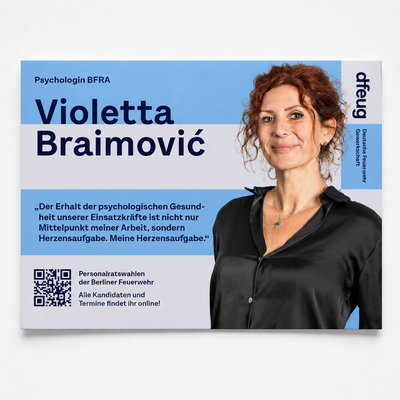 dfeug Wahl-Postkarte Vorderseite mit prägnantem Wahl-Statement