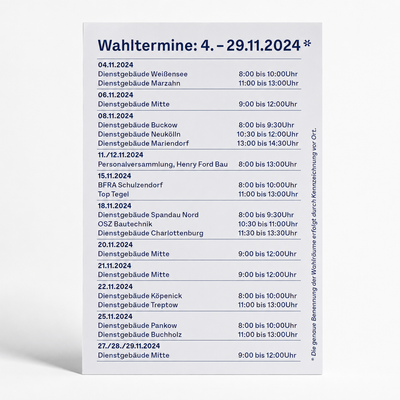 dfeug Wahl-Postkarte Rückseite mit Adressfeld und Botschaft