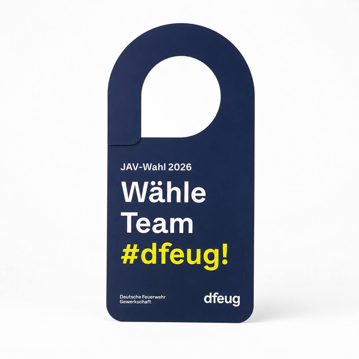 dfeug Wahl-Türhänger Vorderseite mit JAV/PR-Wahl-Aufruf
