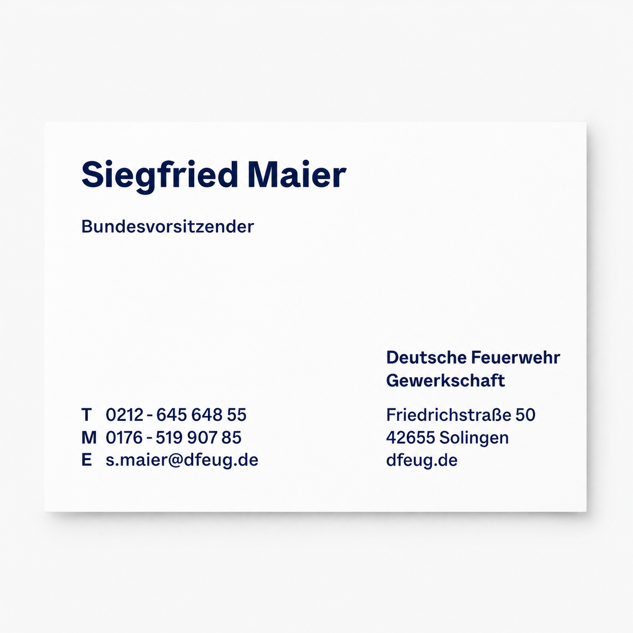 dfeug Visitenkarten Vorderseite im offiziellen dfeug-Look